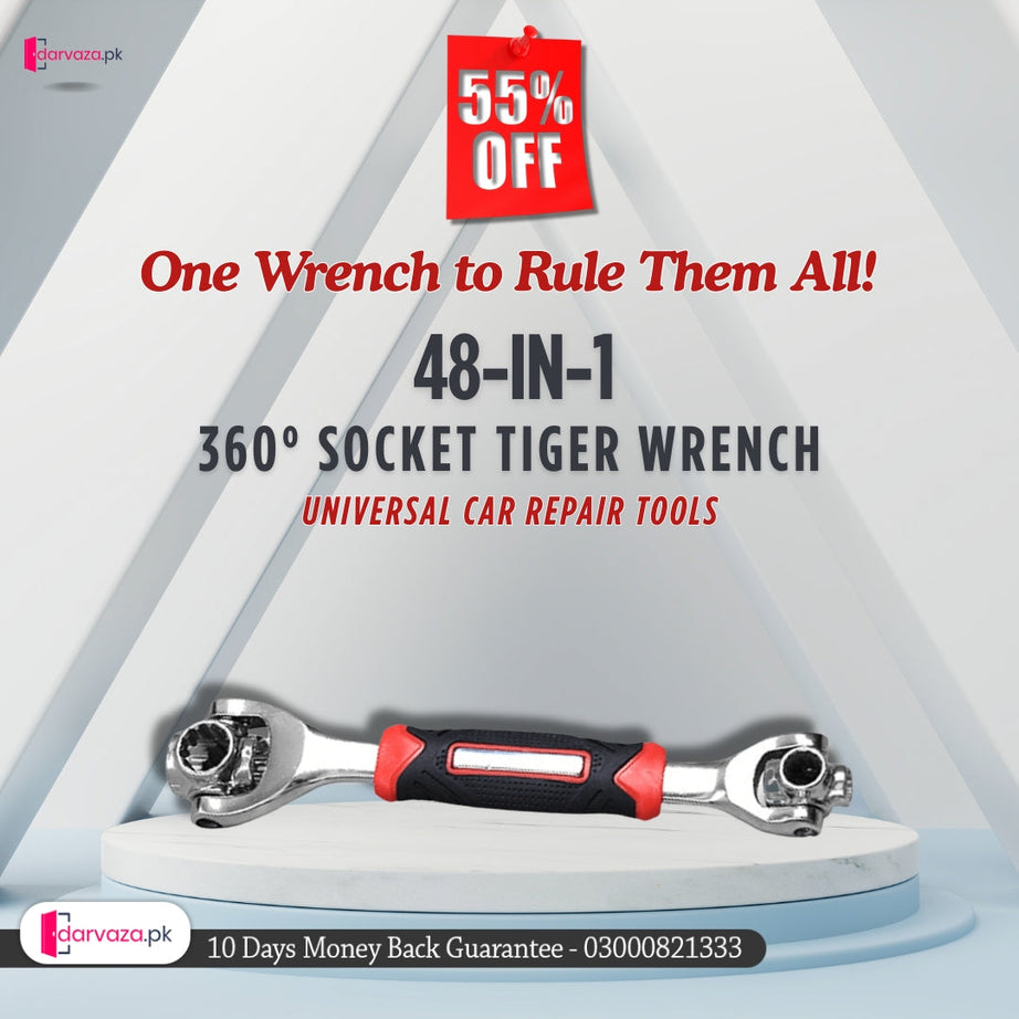 48-In-1 360 Degree Socket Tiger Wrench Spline Bolts Universal Car Repair Tools