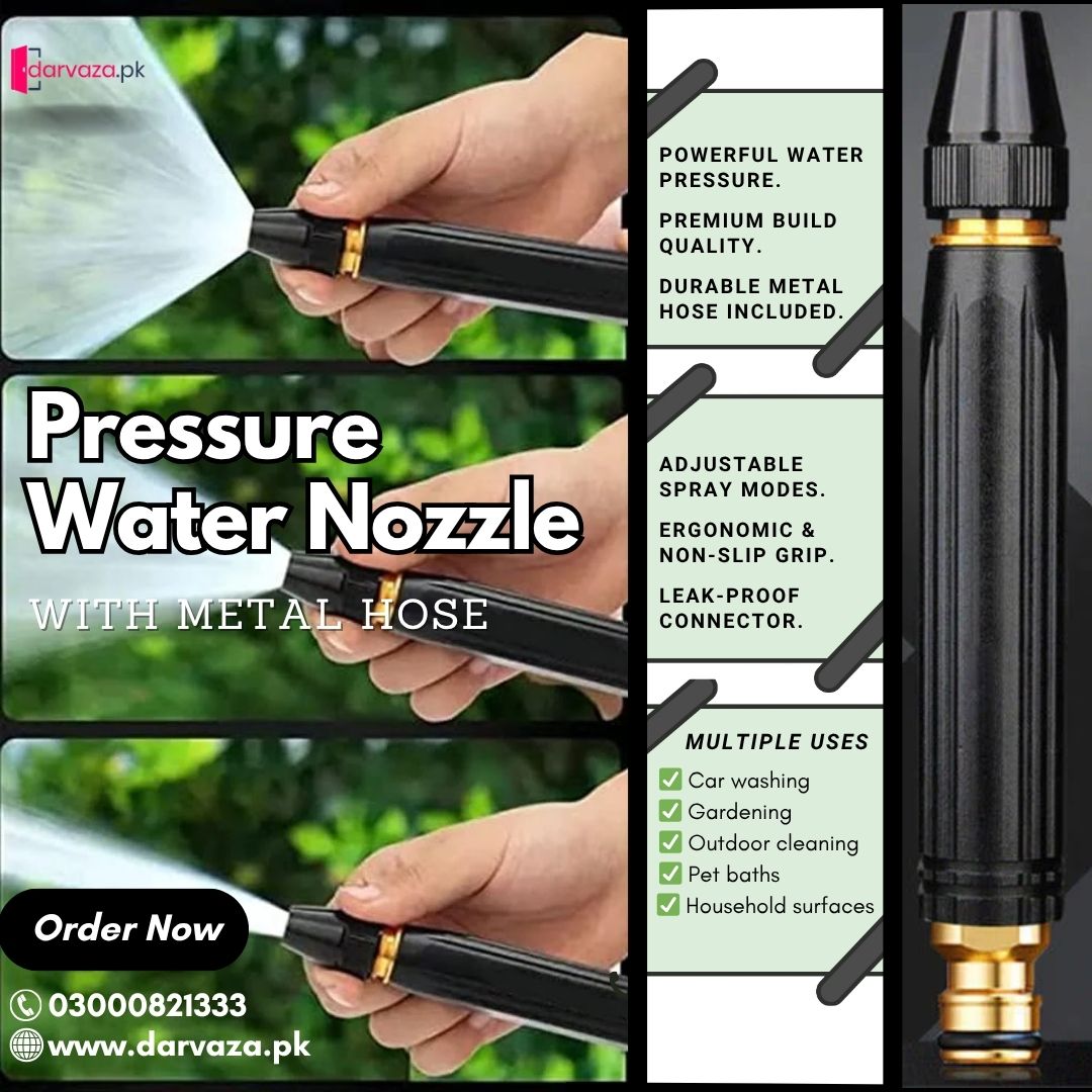 Mega Sale Offer - Imported High Quality Professional Pressure Water Nozzle with Metal Hose Rs 799