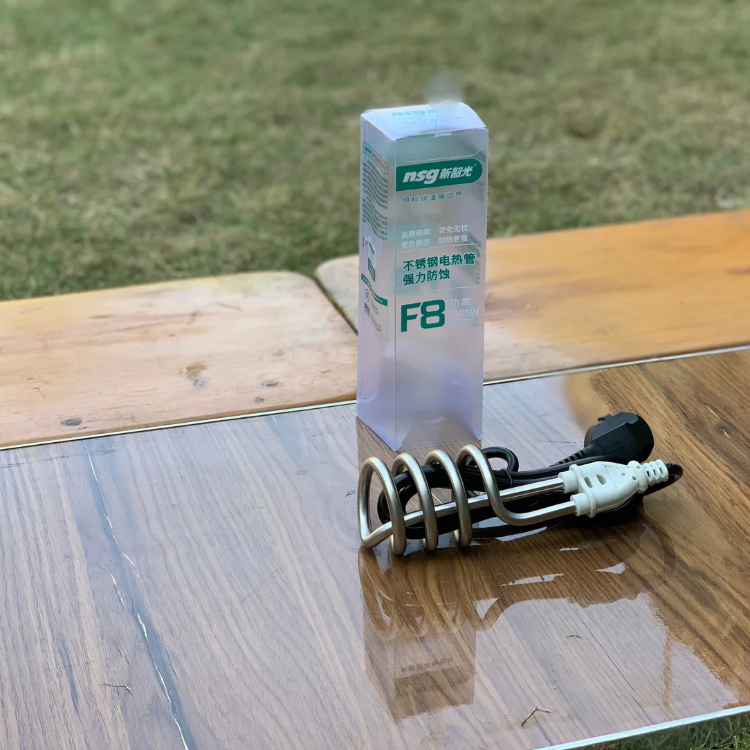 Electric Water Heating Rod for Heating Water in container like Bucket Basin Bath tub mini inflatable Swimming Pool and More