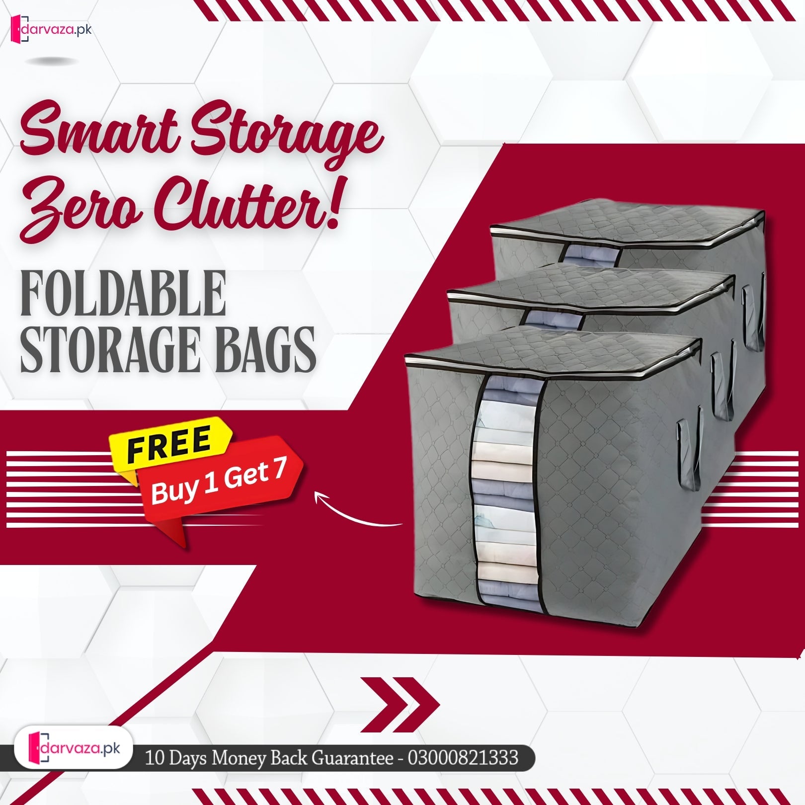 Pack of 6 Foldable Storage Bags