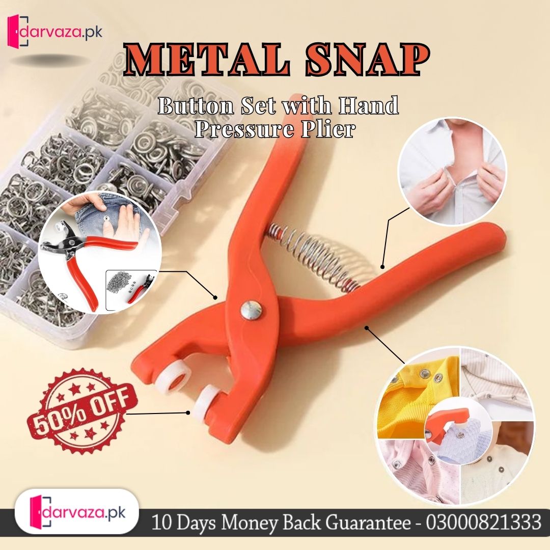Mega Sale Offer - Imported Metal Snap Button Set with Hand Pressure Plier Button Press Tool Rs 799