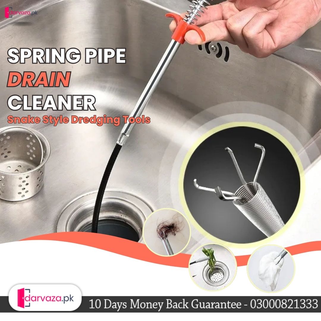 Pack of 3 90cm Spring Pipe Dredging Remover Tools & Drain Cleaner Sticks