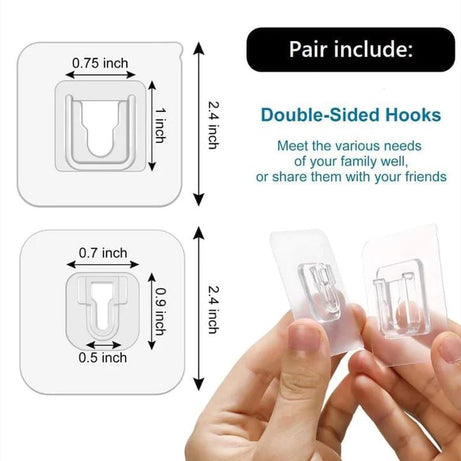 Double Sided Adhesive Wall Hooks 12 Pcs 1299