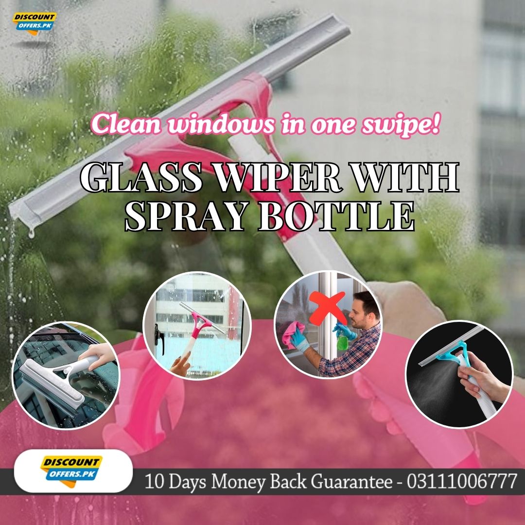 Buy 1 Get 2 Free Offer Glass Window Wiper Cleaner with Spray Bottle 3 Pcs Rs 999