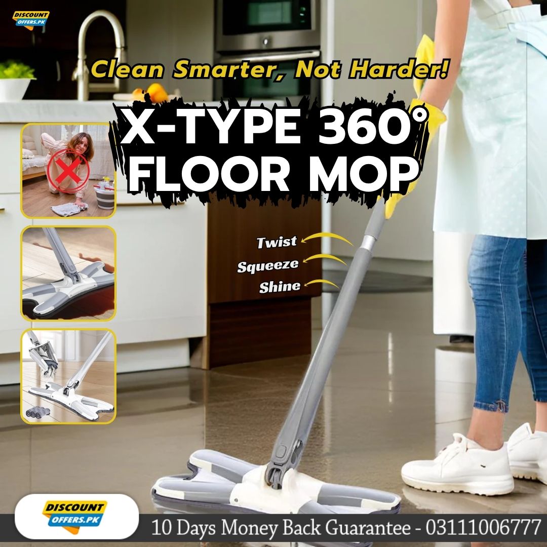 X Type Floor Squeeze 360 Degree Mop