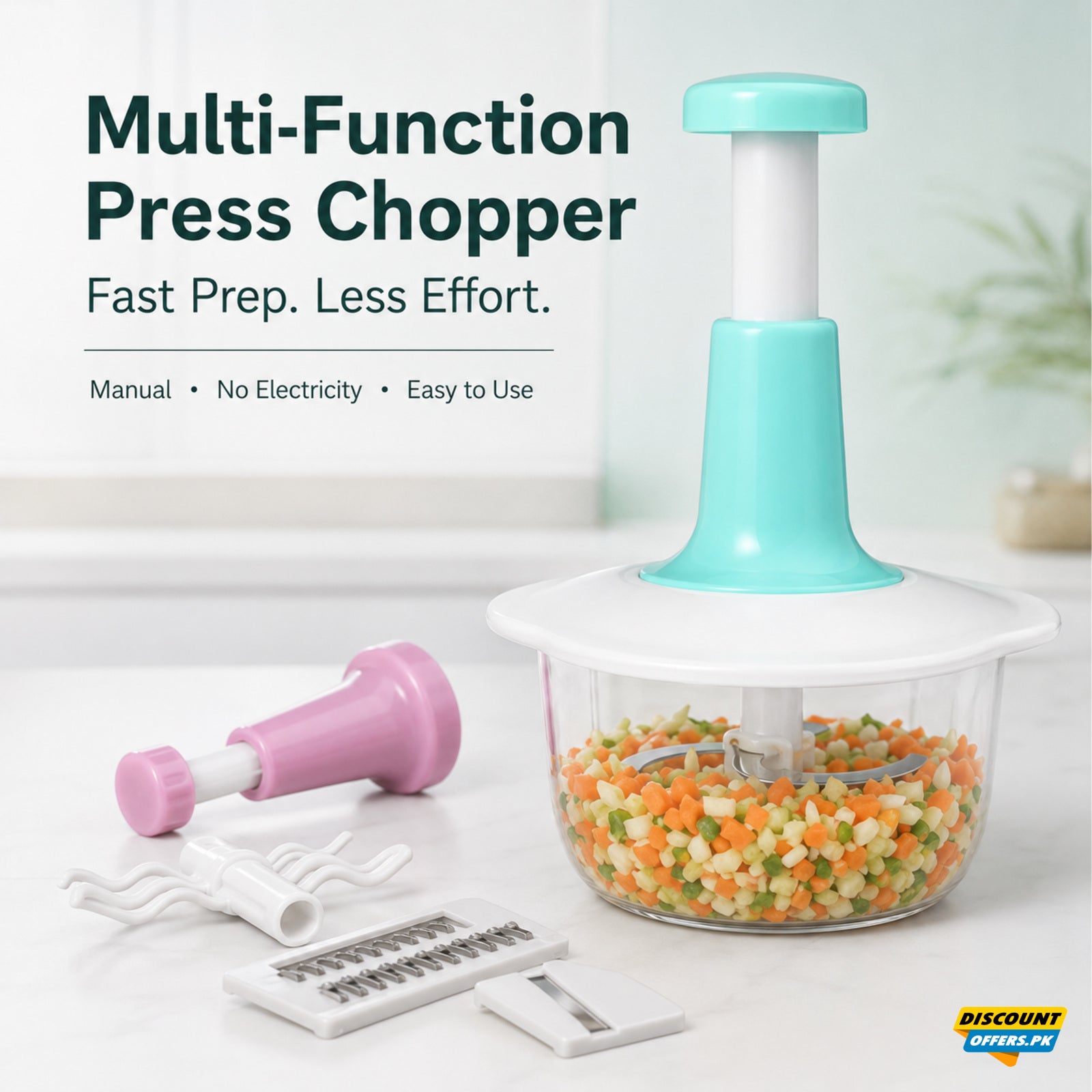 Imported Manual Hand Push Multifunctional Chopper Mixer Cutter and Grinder