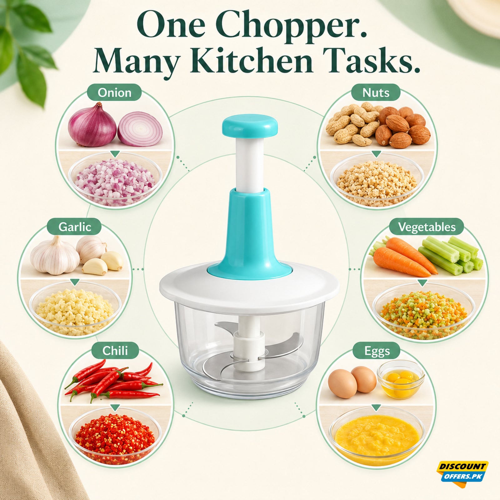 Imported Manual Hand Push Multifunctional Chopper Mixer Cutter and Grinder