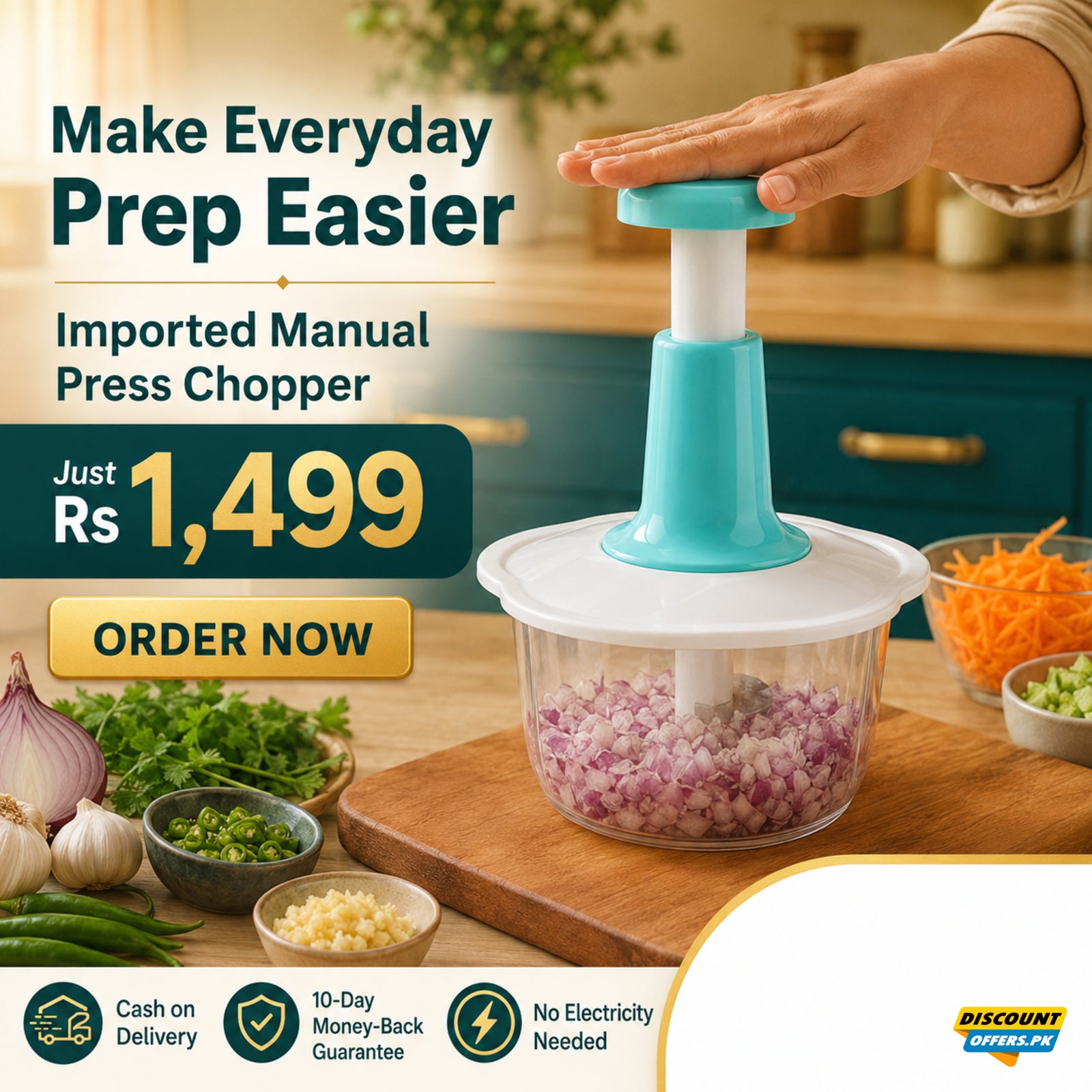Imported Manual Hand Push Multifunctional Chopper Mixer Cutter and Grinder