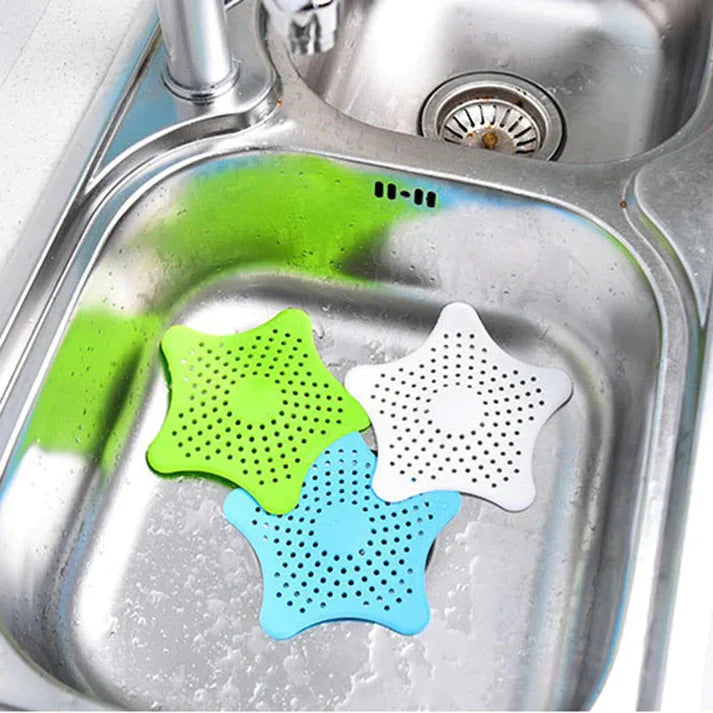 Silicone Star Shaped Sink Filter Hair Catcher Strainers for Sink 3Pcs