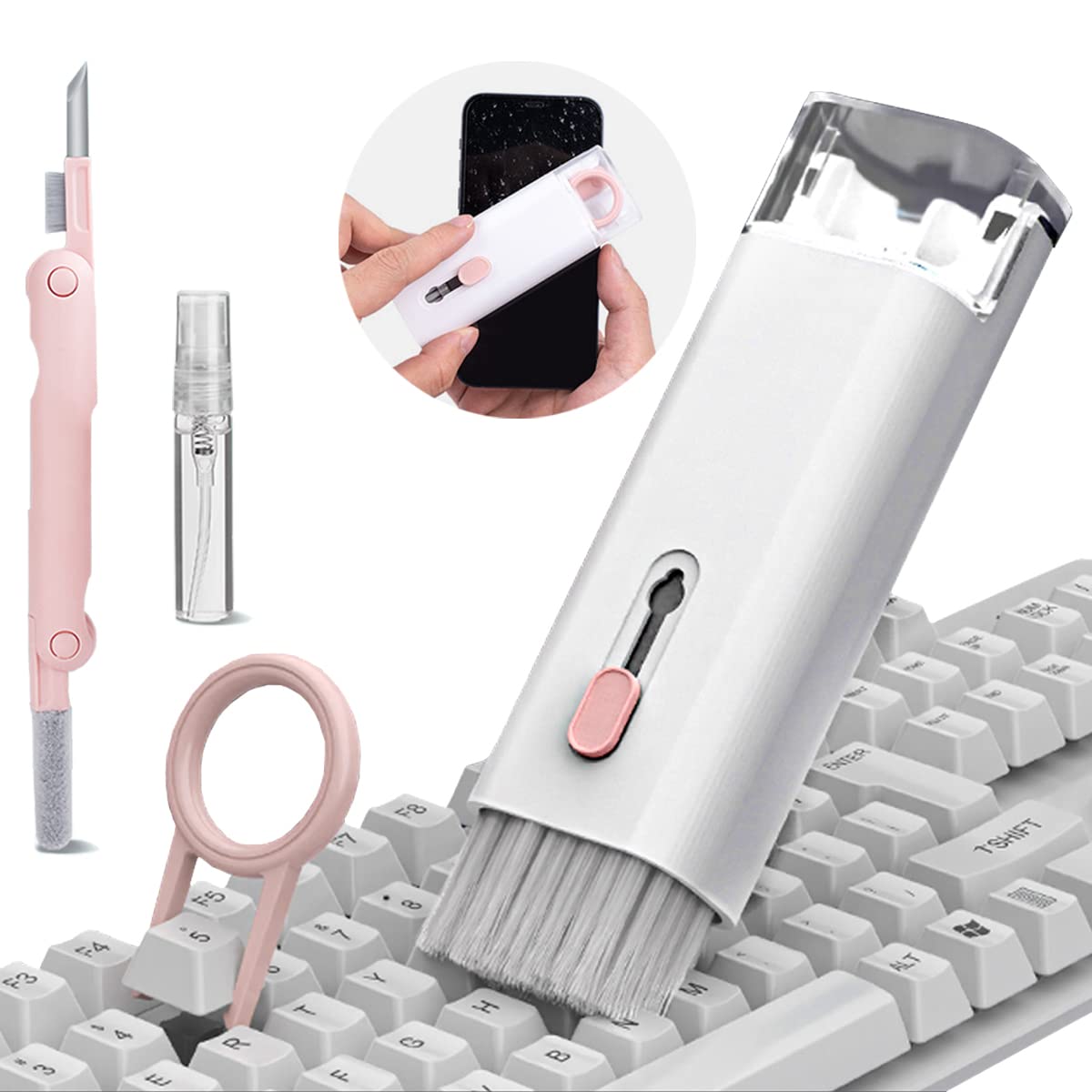 7 in 1 Multi Function Keyboard and Mobile Earphone Dirt Fingerprint Removal Cleaning Kit with Box