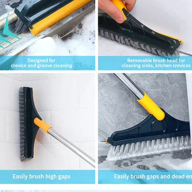 2 in 1 Cleaning Brush Floor Scrub Broom Wiper Scraper
