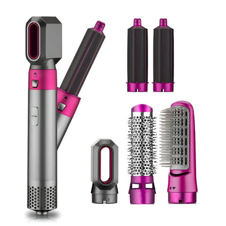 5 in 1 Electric Hot Air Brush Straightener and Dryer with Box Packing