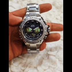 AIIR S Sports Dual Time Clock Chain Wristwatch For Men