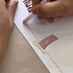 (Pack of 6) Linear Roller Design Color Pen