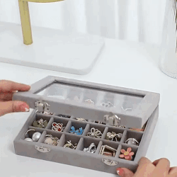 Classic Triangle Shape Wood Jewelry Storage Box with Snap Closure Velvet Lining For Women