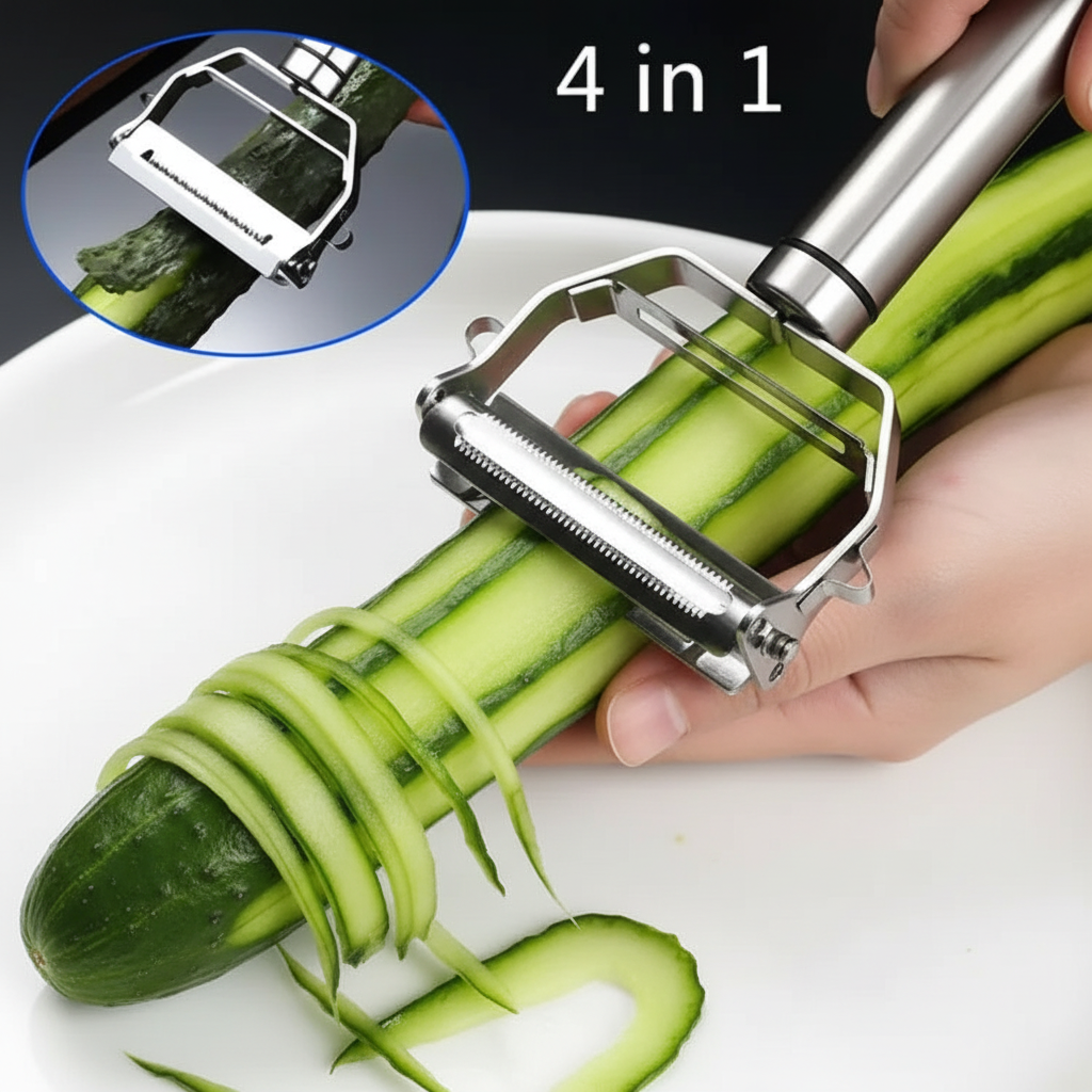 (Pack of 2) Stainless Steel Dual Blade Vegetable Peeler Slicer Shredder Scraper For Fruit, Potatoes, Carrot, Cucumber