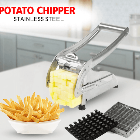 Stainless Steel French Fry Cutter Potato Slicer and Chipper Chip Cutter for Potatoes Carrots Cucumbers