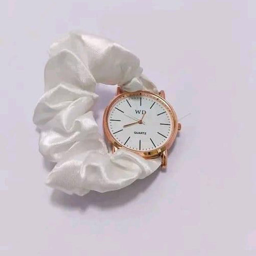 Women’s Pack of 2 Scrunchie Strap Quartz Watch Random colours