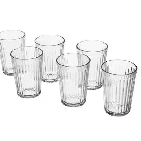 Glint Glass – Pack of 6 Clear Drinking Glasses (250ml)