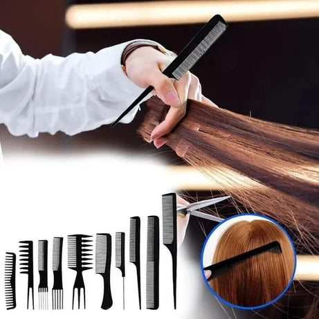 Set of 10 Pcs Anti Static Professional Hair Brush For Kids Hairstyle Comb Set