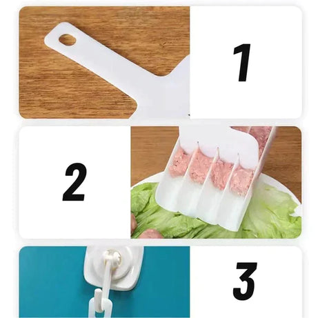 (Pack of 2) Plastic Triple Easy To Use Meat Ball Kofta Maker Mold for kitchen