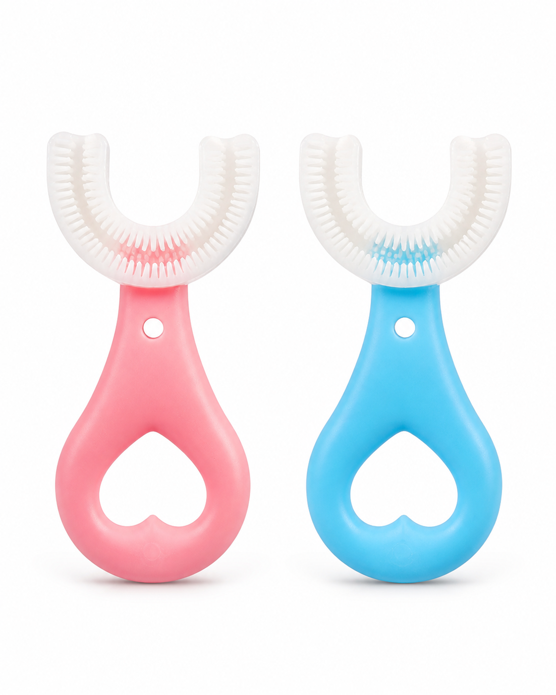 Pack of 2 U Shaped Silicon Toothbrush for kids with Soft Bristle 360 Degrees