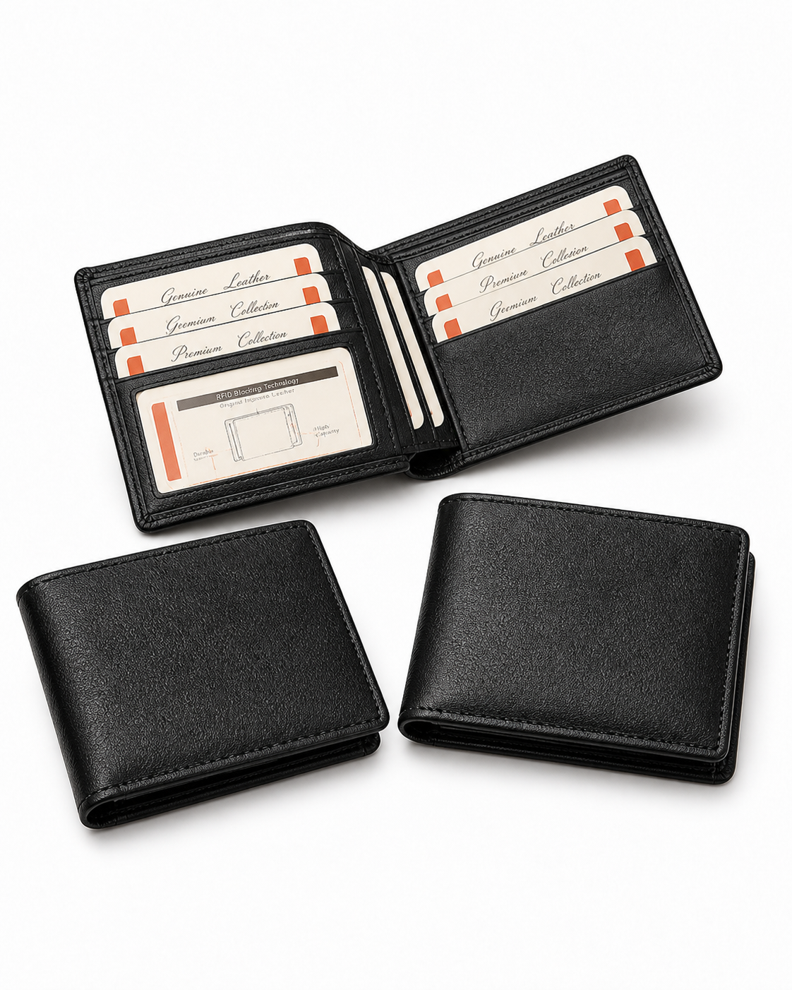 11.11 Sale Pure Sheep Leather Wallets for Men with 12 Pockets