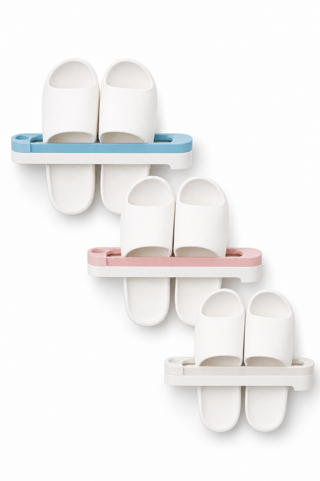 Buy 1 Get 2 Free Slipper Hanging Shelf 3in1 Rack Storage for wall Mount Rs 999