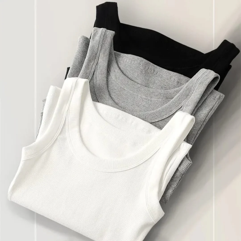 Set of 3 Sando for Men Ribbed Vest in Cotton