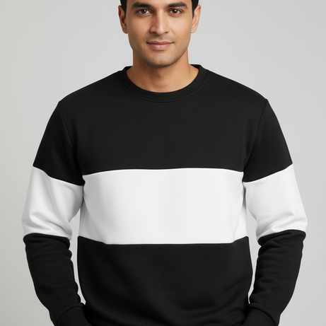 Zebra Black and White Block Sweatshirt
