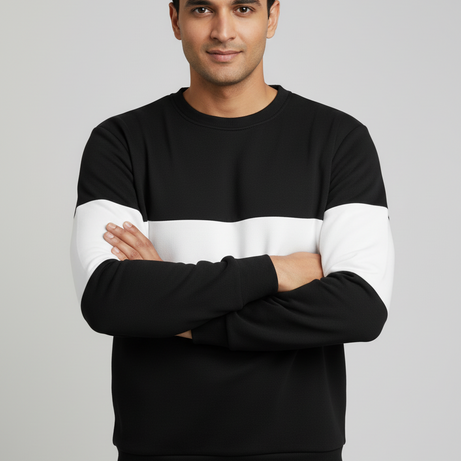 Zebra Black and White Block Sweatshirt