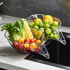 Versatile Durable Plastic Kitchen Drain Basket for Washing Fruits and Vegetable or More Use in Home and Restaurant