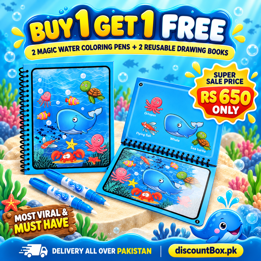 2 Magic Water Coloring Pens and 2 Drawing Reusable Books