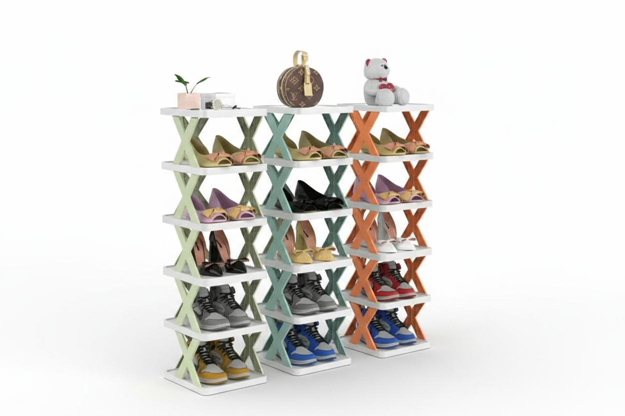 Imported Multilayer Folding Shoe Rack Organizer with X Shape For Home