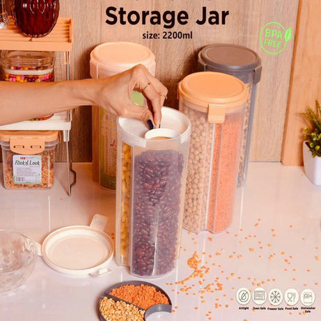 New 3 In 1 Marshal Storage Jar 2200ML For Food Storage Organizer Use in Home and Outdoor
