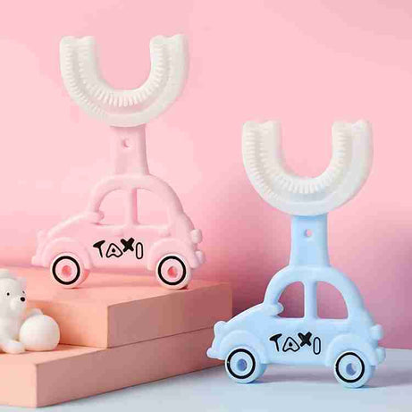 (Pack of 2) Taxi U Shape Teether Brush 360 Degrees Mouthpiece Tooth Brush For Toddlers