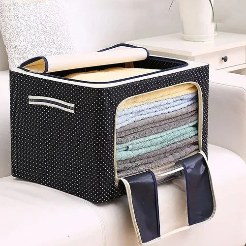 Foldable Metal Frame Clothes Storage Organizer Bags