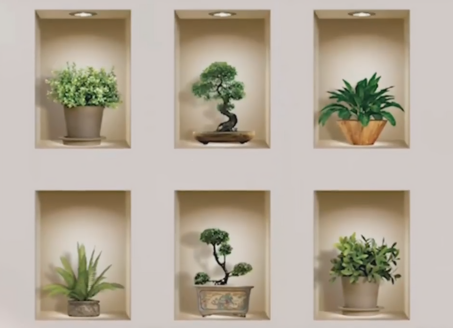 Removable 3D Self Adhesive Visual Bedroom Entryway Living Room Porch Home Decoration Lighting Wall Decals Stickers