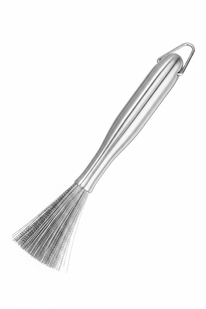 (Pack of 2) Multifunctional Long Handle Stainless Steel Pot Cleaning Brush Tool for Kitchen Use