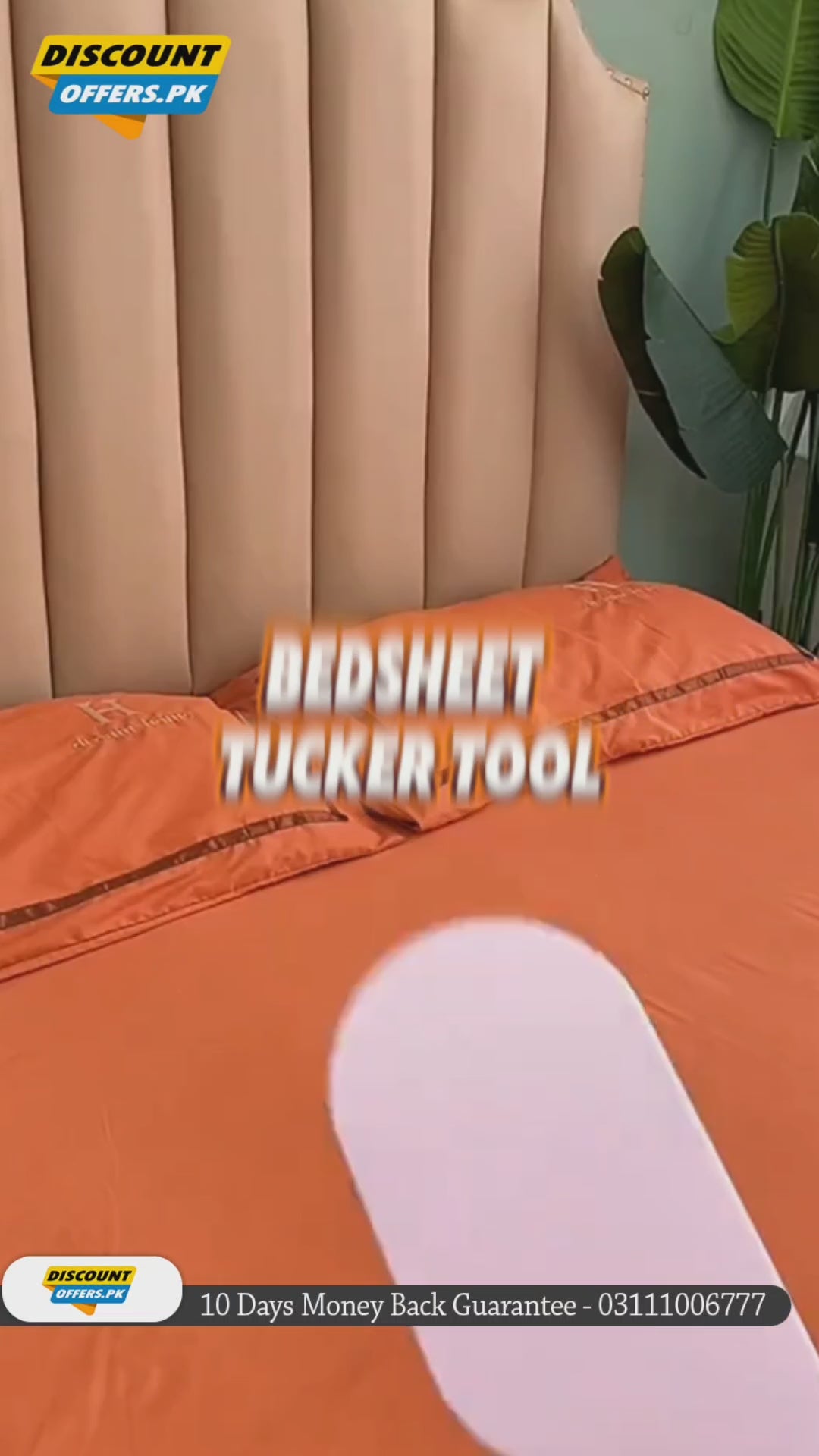 (Pack of 2) Multifunctional Bed Sheet Durable Plastic Tucking Paddle Tool Make Bedsheet Change Easy