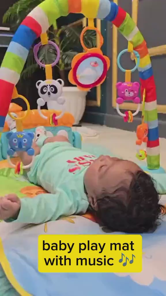 Baby Fitness Piano Gym Musical Play Mat with Hanging Toys