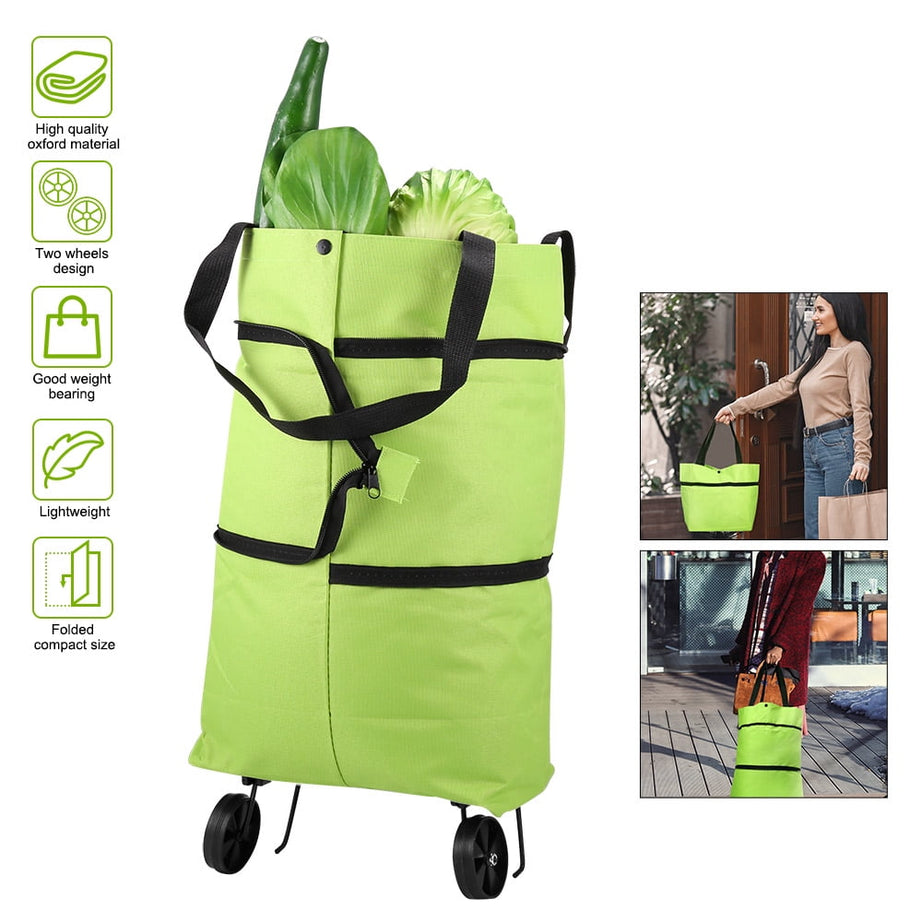 Portable High Quality Collapsible Foldable Reusable Shopping Cart Trolley Roller Grocery Bag with Wheel