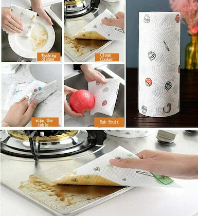 (Pack of 2) Washable Lazy Rag Kitchen Towel Wet And Dry Household Chores Degreasing