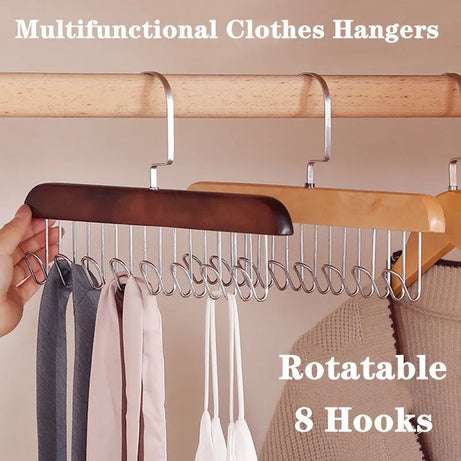 (Pack of 2) 8 in 1 Stainless Steel Anti Slip No Deformation Large Capacity Dormitory Clothes Drying Rack Sling Hanger