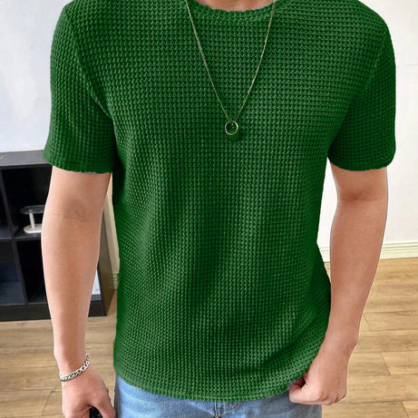 Waffle Knitted T-Shirt – GREEN