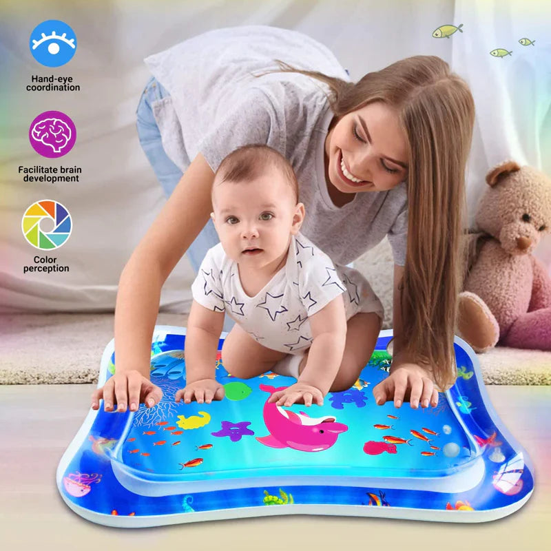 Inflatable Tummy Time Water Mat for Baby Water Play and Splashing fun