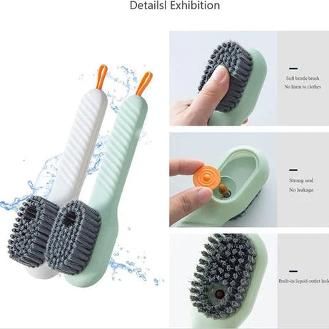 Multifunctional Liquid Cleaning Brush with Soap Dispenser for Cleaning Shoes Laundry Household Use Bathroom Kitchen