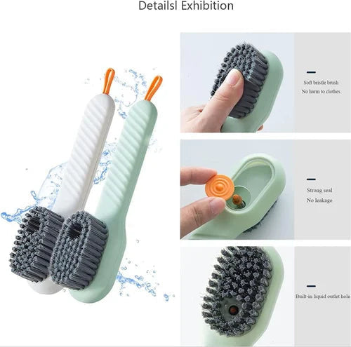 Multifunctional Liquid Cleaning Brush with Soap Dispenser for Cleaning Shoes Laundry Household Use Bathroom Kitchen