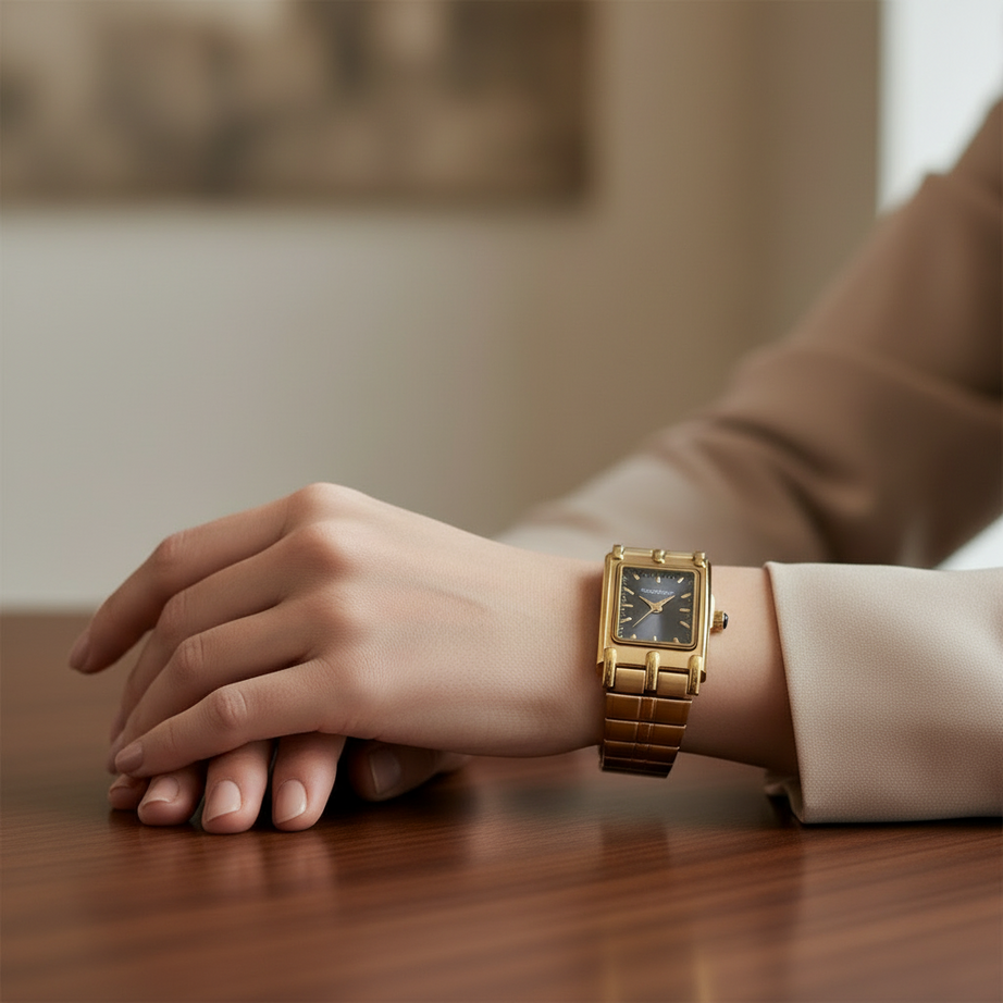 Swingstar Golden & Black Dial Women Watch